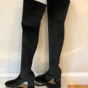 Over the knee velvet boots